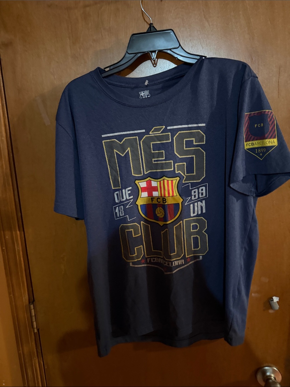 Men's Navy 'Més Que Un Club' Graphic Tee - FC Barcelona Style